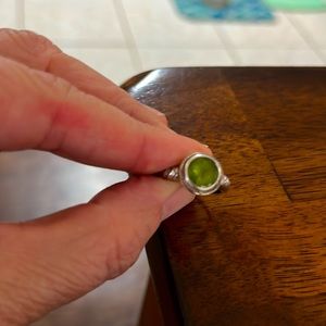 Effy Peridot Ring with Sterling Silver and  18k gold accents.